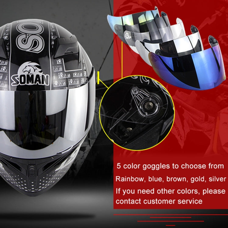 Soman SM-960 Motorcycle Electromobile Full Face Helmet Double Lens Protective Helmet