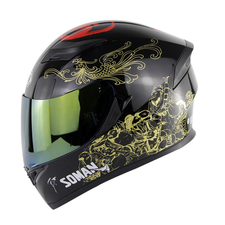 Soman SM-960 Motorcycle Electromobile Full Face Helmet Double Lens Protective Helmet