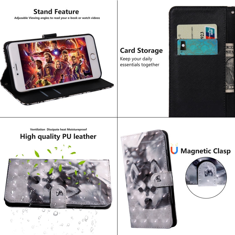 3D Painting Pattern Coloured Drawing Horizontal Flip TPU + PU Leather Case with Holder & Card Slots & Wallet, Series 3