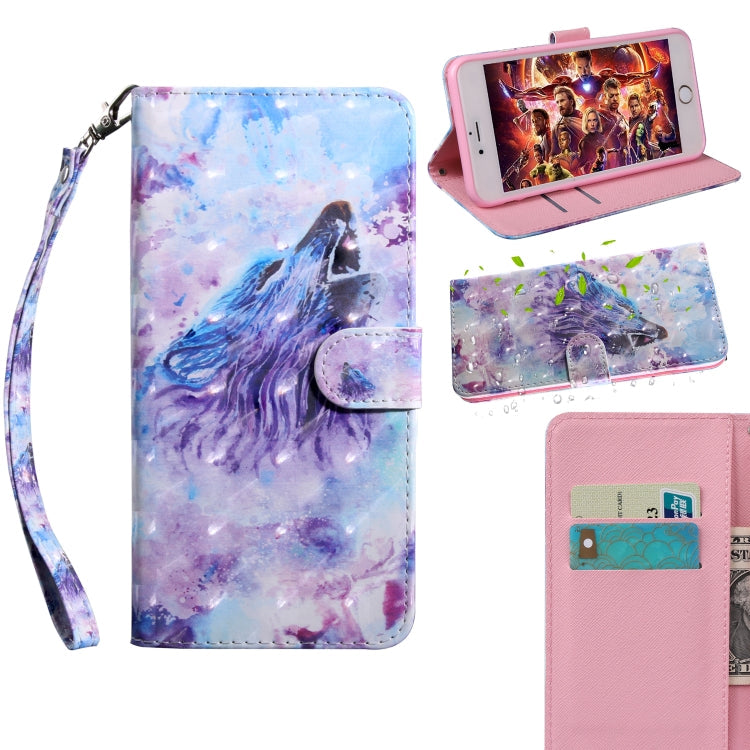 3D Painting Pattern Coloured Drawing Horizontal Flip TPU + PU Leather Case with Holder & Card Slots & Wallet, Series 2