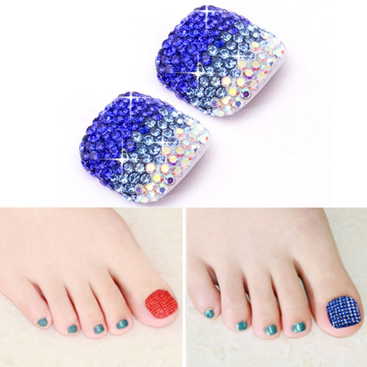 2 PCS Crystal Fake Nail Art Tips Rhinestone Full Cover Toenails Decals Stickers, Series 1-Reluova