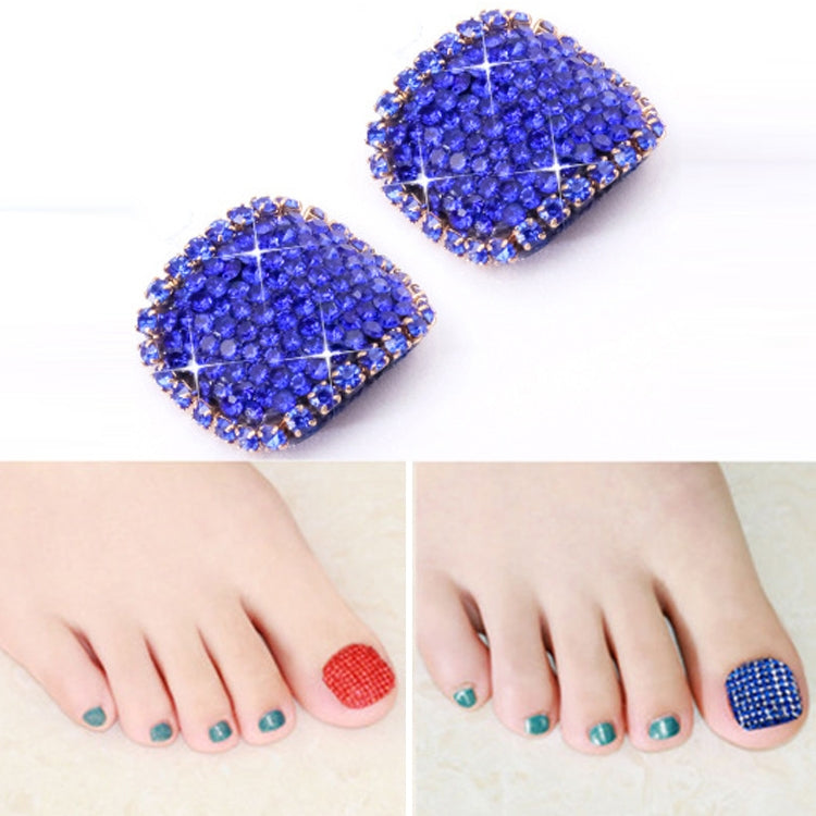 2 PCS Crystal Fake Nail Art Tips Rhinestone Full Cover Toenails Decals Stickers, Series 1-Reluova