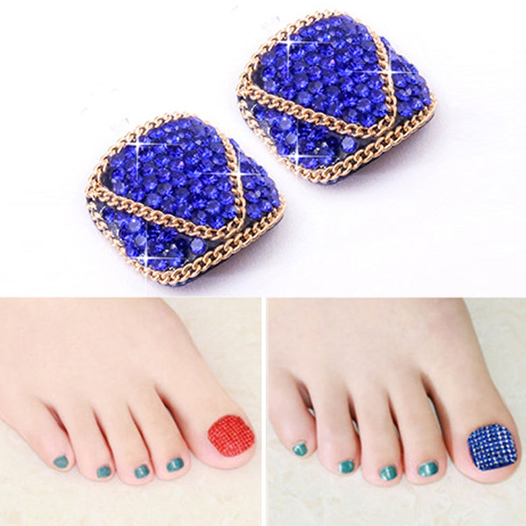 2 PCS Crystal Fake Nail Art Tips Rhinestone Full Cover Toenails Decals Stickers, Series 1-Reluova