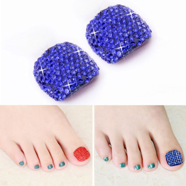 2 PCS Crystal Fake Nail Art Tips Rhinestone Full Cover Toenails Decals Stickers, Series 2-Reluova