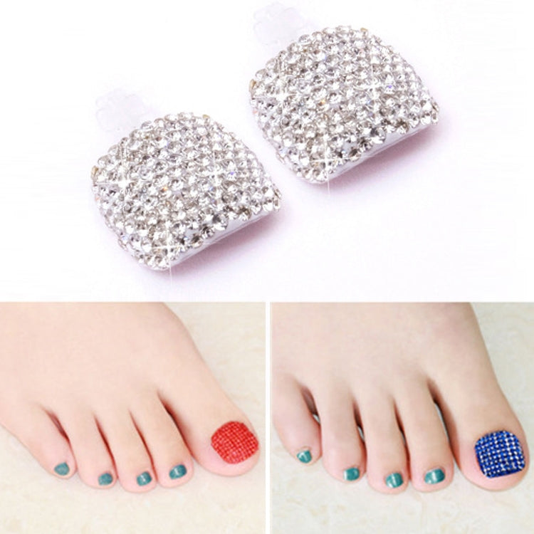 2 PCS Crystal Fake Nail Art Tips Rhinestone Full Cover Toenails Decals Stickers, Series 2