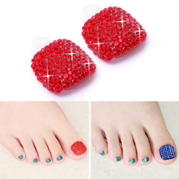 2 PCS Crystal Fake Nail Art Tips Rhinestone Full Cover Toenails Decals Stickers, Series 1-Reluova