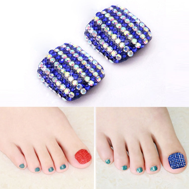 2 PCS Crystal Fake Nail Art Tips Rhinestone Full Cover Toenails Decals Stickers, Series 1-Reluova