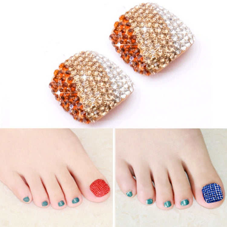 2 PCS Crystal Fake Nail Art Tips Rhinestone Full Cover Toenails Decals Stickers, Series 2-Reluova