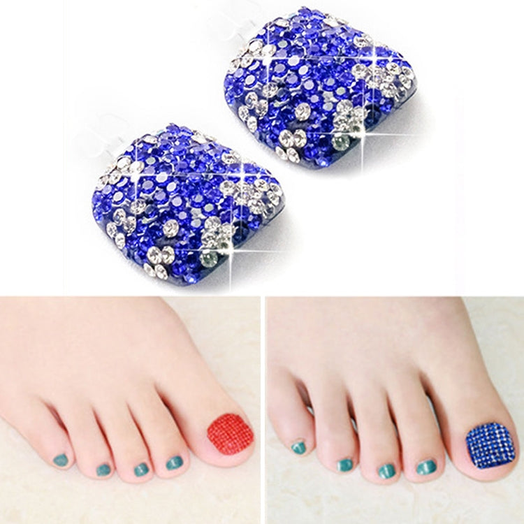 2 PCS Crystal Fake Nail Art Tips Rhinestone Full Cover Toenails Decals Stickers, Series 1-Reluova