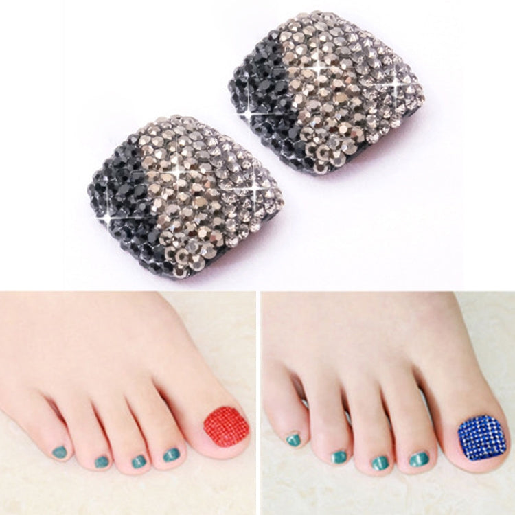 2 PCS Crystal Fake Nail Art Tips Rhinestone Full Cover Toenails Decals Stickers, Series 2