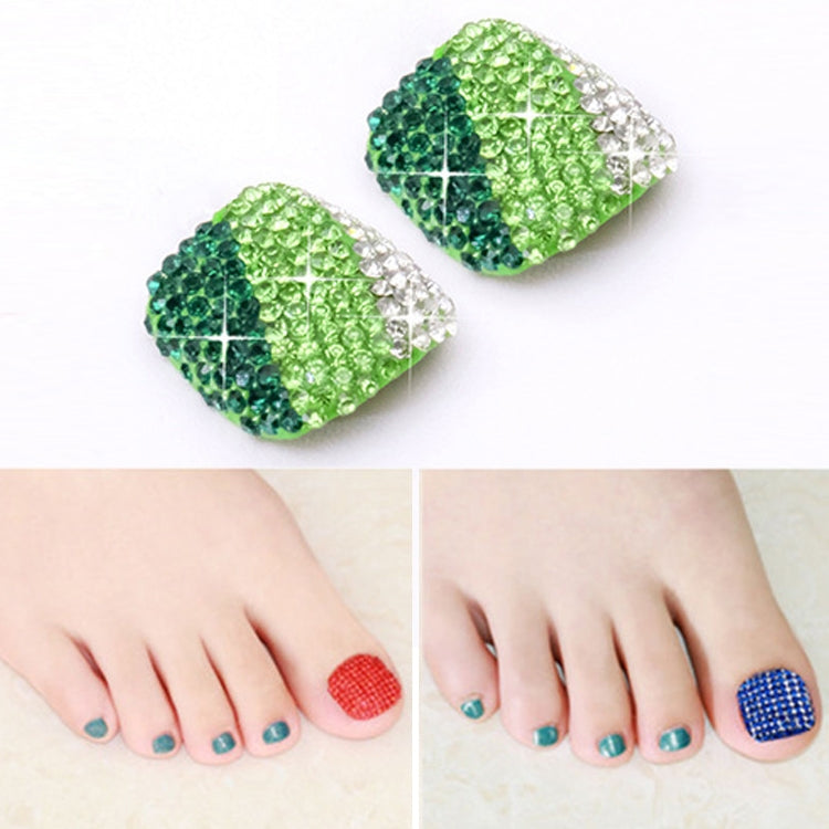 2 PCS Crystal Fake Nail Art Tips Rhinestone Full Cover Toenails Decals Stickers, Series 1-Reluova