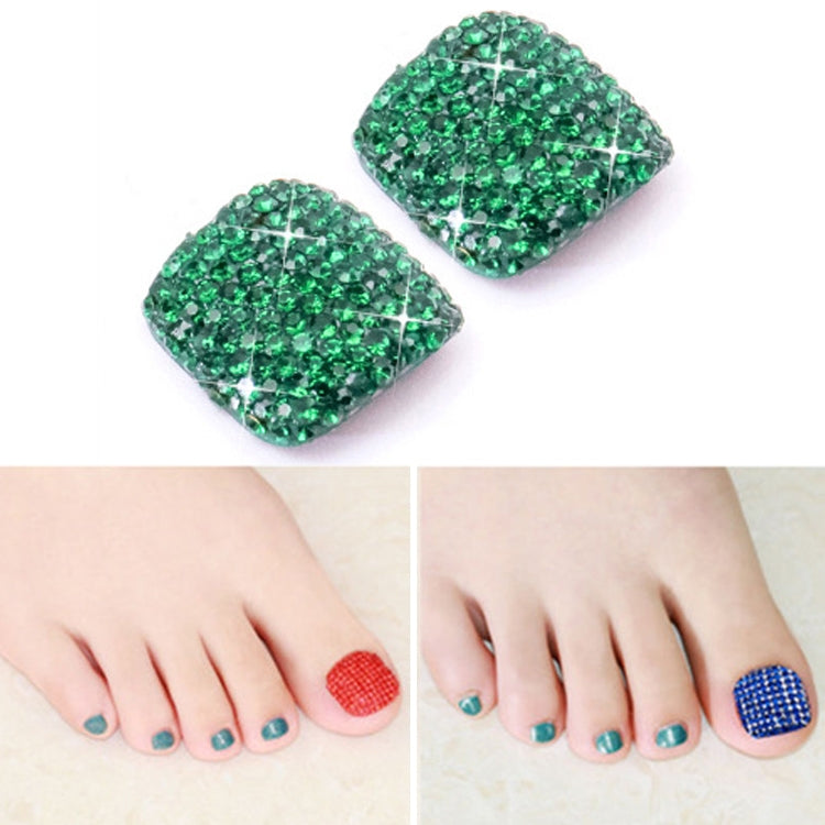 2 PCS Crystal Fake Nail Art Tips Rhinestone Full Cover Toenails Decals Stickers, Series 1-Reluova