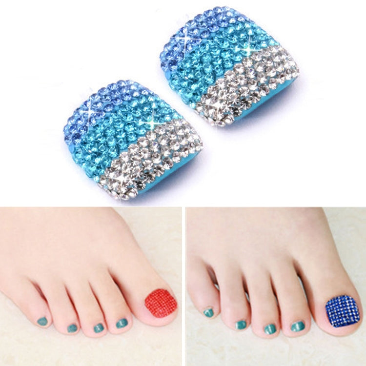 2 PCS Crystal Fake Nail Art Tips Rhinestone Full Cover Toenails Decals Stickers, Series 1-Reluova