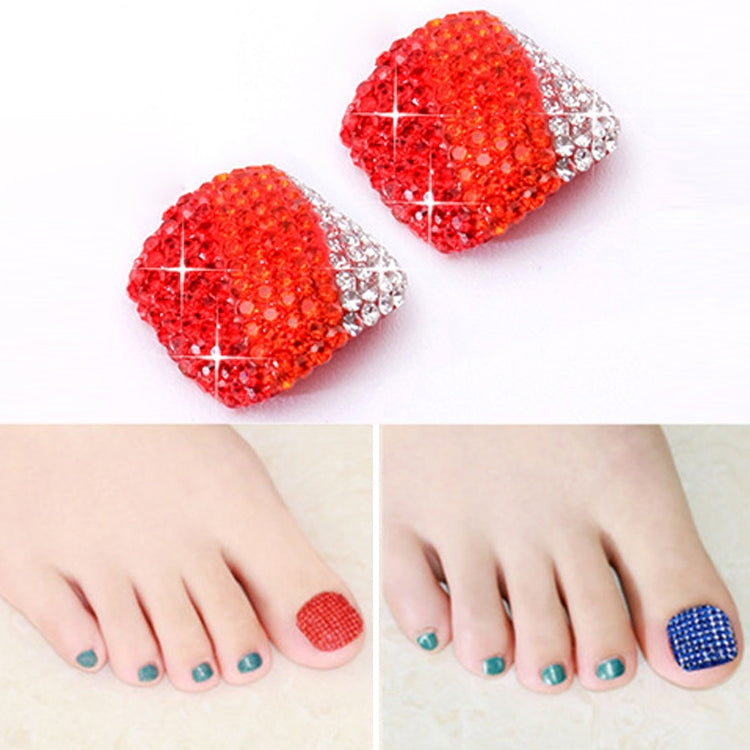 2 PCS Crystal Fake Nail Art Tips Rhinestone Full Cover Toenails Decals Stickers, Series 1-Reluova