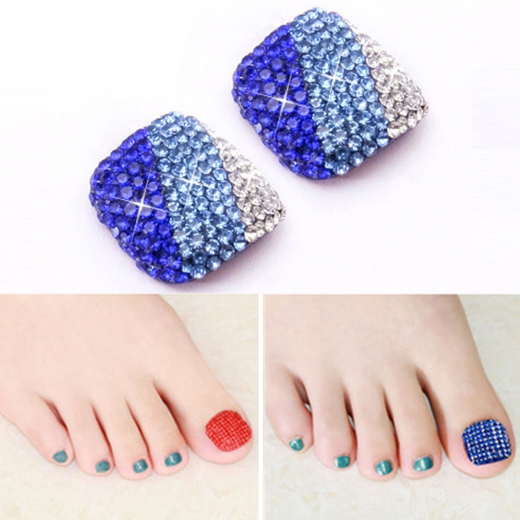 2 PCS Crystal Fake Nail Art Tips Rhinestone Full Cover Toenails Decals Stickers, Series 1-Reluova