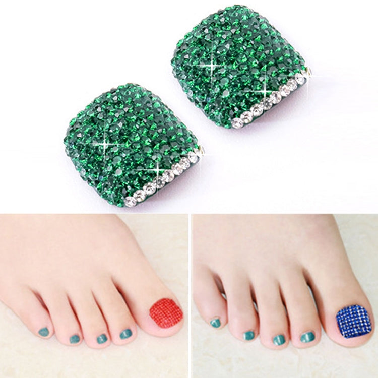 2 PCS Crystal Fake Nail Art Tips Rhinestone Full Cover Toenails Decals Stickers, Series 2-Reluova