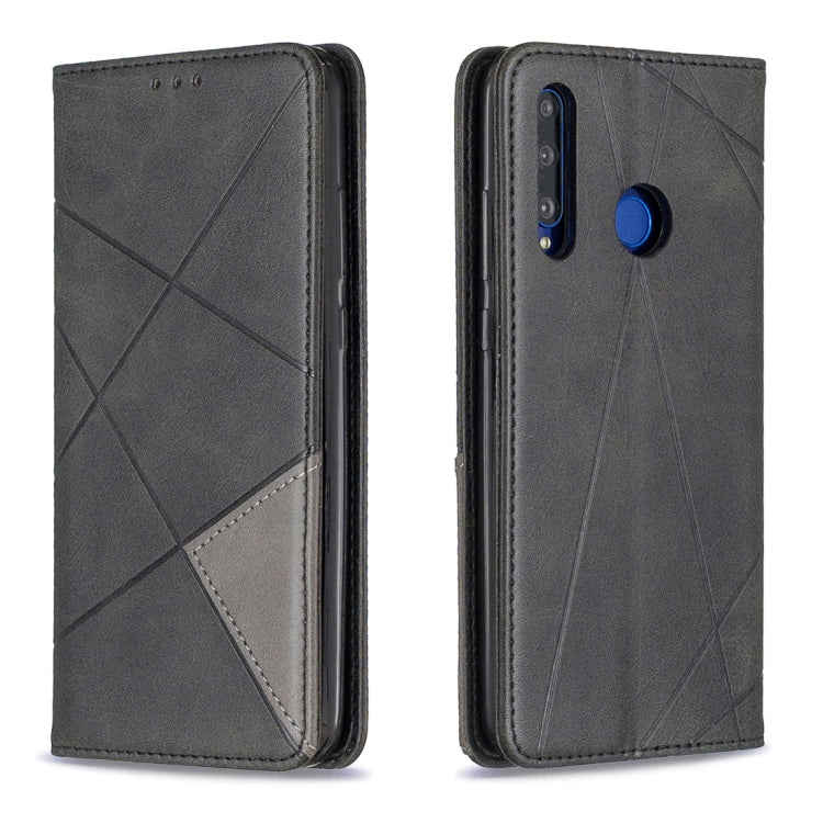 Rhombus Texture Horizontal Flip Magnetic Leather Case with Holder & Card Slots & Wallet