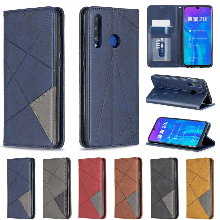 Rhombus Texture Horizontal Flip Magnetic Leather Case with Holder & Card Slots & Wallet