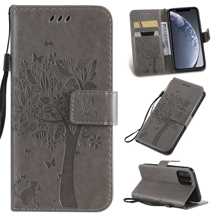 Tree & Cat Pattern Pressed Printing Horizontal Flip PU Leather Case with Holder & Card Slots & Wallet & Lanyard, Series 4 My Store