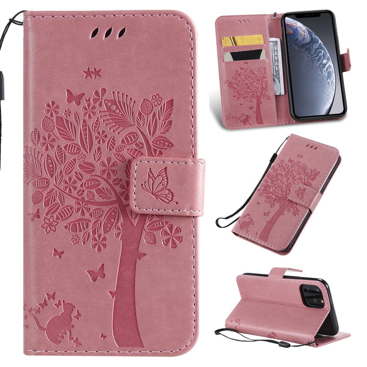 Tree & Cat Pattern Pressed Printing Horizontal Flip PU Leather Case with Holder & Card Slots & Wallet & Lanyard, Series 4 My Store