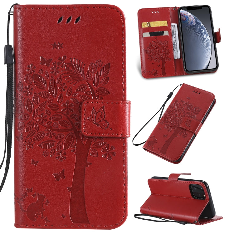 Tree & Cat Pattern Pressed Printing Horizontal Flip PU Leather Case with Holder & Card Slots & Wallet & Lanyard, Series 4 My Store