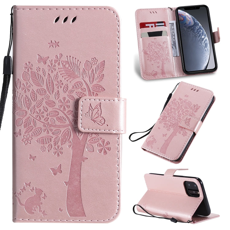 Tree & Cat Pattern Pressed Printing Horizontal Flip PU Leather Case with Holder & Card Slots & Wallet & Lanyard, Series 4 My Store