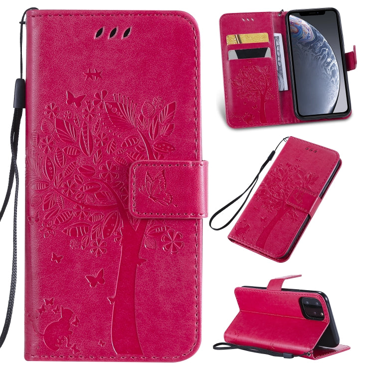 Tree & Cat Pattern Pressed Printing Horizontal Flip PU Leather Case with Holder & Card Slots & Wallet & Lanyard, Series 4 My Store