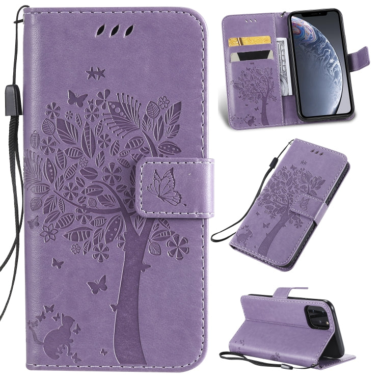 Tree & Cat Pattern Pressed Printing Horizontal Flip PU Leather Case with Holder & Card Slots & Wallet & Lanyard, Series 4 My Store