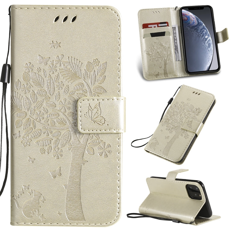 Tree & Cat Pattern Pressed Printing Horizontal Flip PU Leather Case with Holder & Card Slots & Wallet & Lanyard, Series 4 My Store