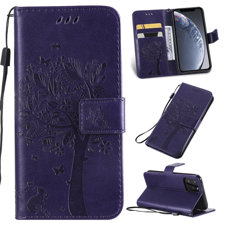 Tree & Cat Pattern Pressed Printing Horizontal Flip PU Leather Case with Holder & Card Slots & Wallet & Lanyard, Series 4 My Store