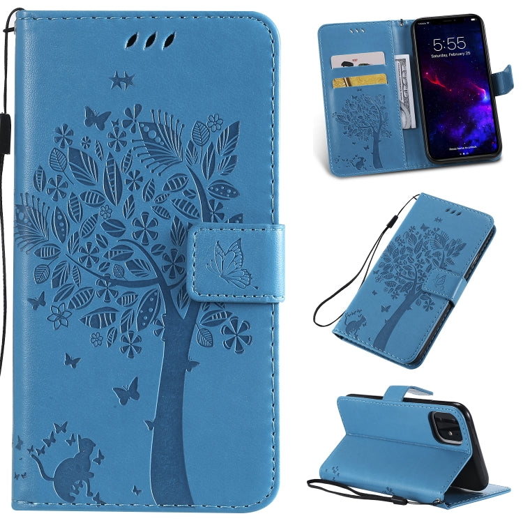 Tree & Cat Pattern Pressed Printing Horizontal Flip PU Leather Case with Holder & Card Slots & Wallet & Lanyard, Series 1 My Store