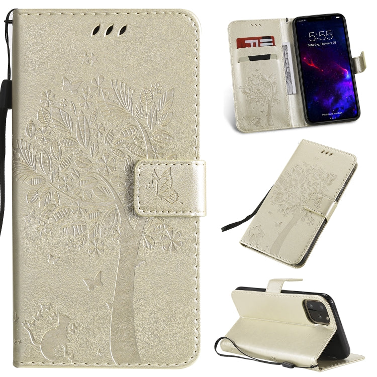 Tree & Cat Pattern Pressed Printing Horizontal Flip PU Leather Case with Holder & Card Slots & Wallet & Lanyard, Series 1 My Store