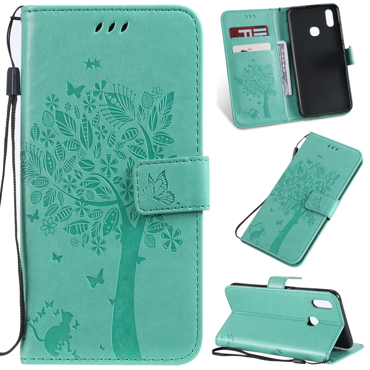 Tree & Cat Pattern Pressed Printing Horizontal Flip PU Leather Case with Holder & Card Slots & Wallet & Lanyard, Series 4 My Store