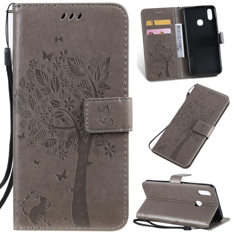 Tree & Cat Pattern Pressed Printing Horizontal Flip PU Leather Case with Holder & Card Slots & Wallet & Lanyard, Series 4 My Store