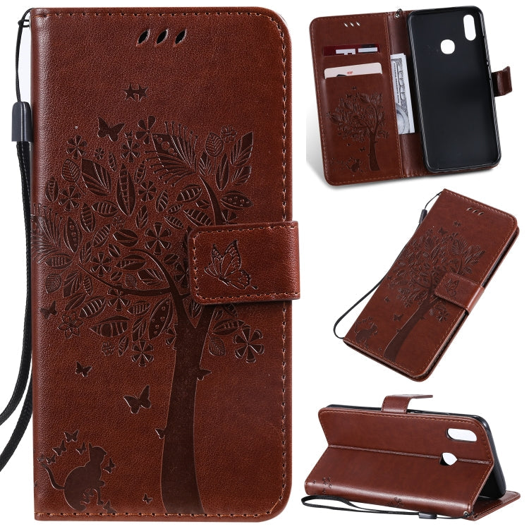 Tree & Cat Pattern Pressed Printing Horizontal Flip PU Leather Case with Holder & Card Slots & Wallet & Lanyard, Series 4 My Store