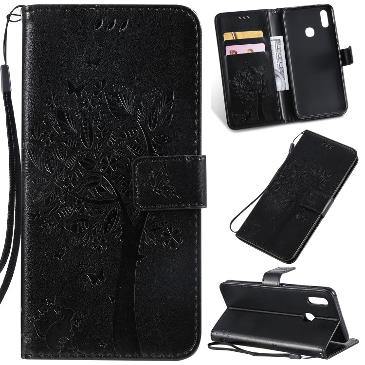 Tree & Cat Pattern Pressed Printing Horizontal Flip PU Leather Case with Holder & Card Slots & Wallet & Lanyard, Series 4 My Store