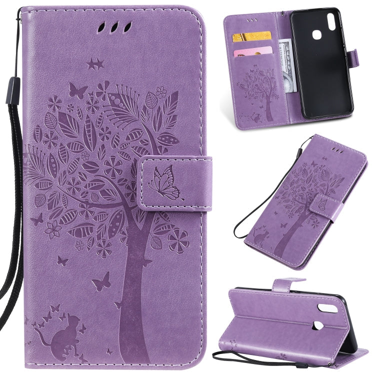 Tree & Cat Pattern Pressed Printing Horizontal Flip PU Leather Case with Holder & Card Slots & Wallet & Lanyard, Series 4 My Store