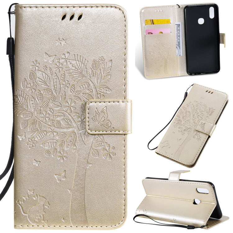 Tree & Cat Pattern Pressed Printing Horizontal Flip PU Leather Case with Holder & Card Slots & Wallet & Lanyard, Series 4 My Store