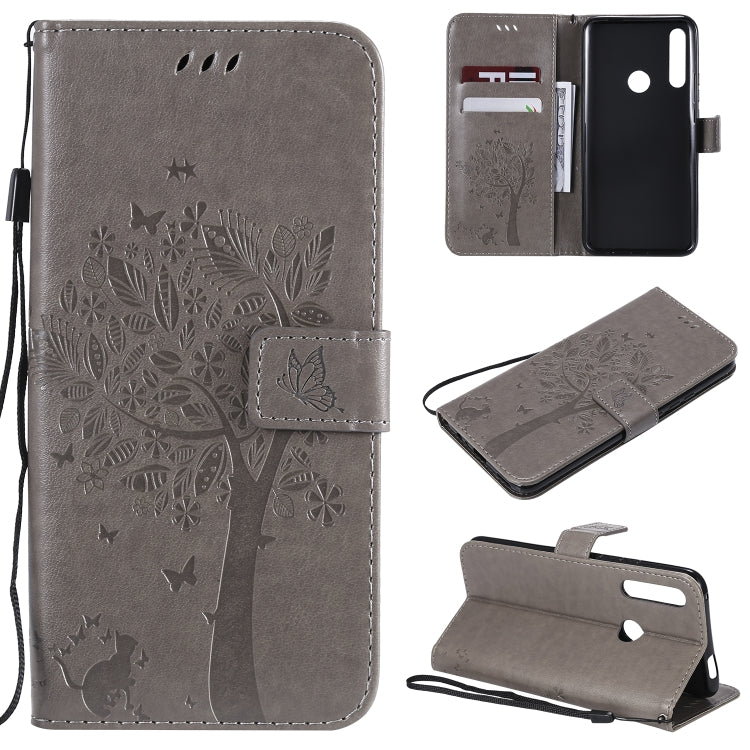 Tree & Cat Pattern Pressed Printing Horizontal Flip PU Leather Case with Holder & Card Slots & Wallet & Lanyard, Series 3 My Store