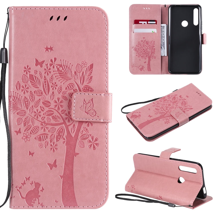 Tree & Cat Pattern Pressed Printing Horizontal Flip PU Leather Case with Holder & Card Slots & Wallet & Lanyard, Series 3 My Store