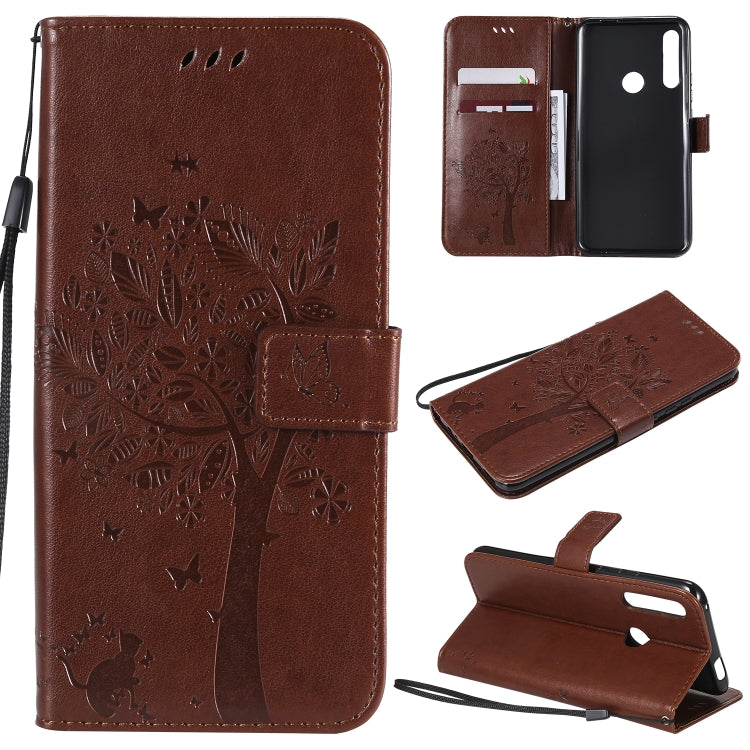 Tree & Cat Pattern Pressed Printing Horizontal Flip PU Leather Case with Holder & Card Slots & Wallet & Lanyard, Series 3 My Store