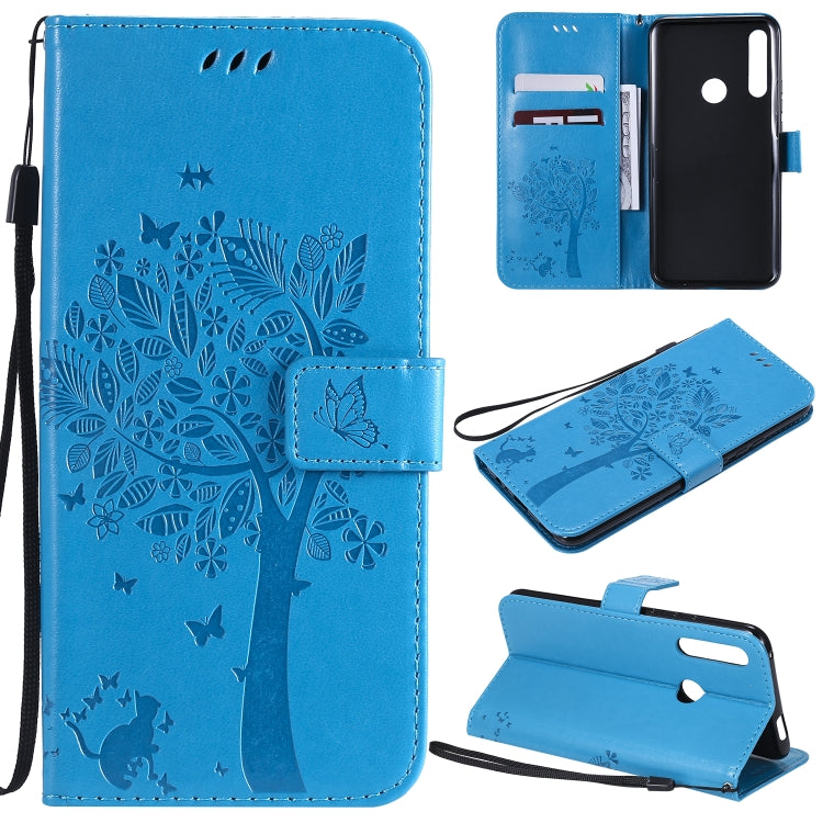 Tree & Cat Pattern Pressed Printing Horizontal Flip PU Leather Case with Holder & Card Slots & Wallet & Lanyard, Series 3 My Store