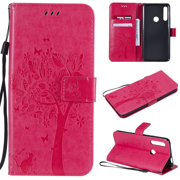 Tree & Cat Pattern Pressed Printing Horizontal Flip PU Leather Case with Holder & Card Slots & Wallet & Lanyard, Series 3 My Store