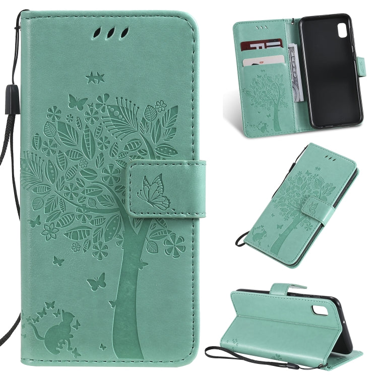 Tree & Cat Pattern Pressed Printing Horizontal Flip PU Leather Case with Holder & Card Slots & Wallet & Lanyard, Series 6 My Store