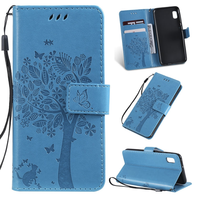 Tree & Cat Pattern Pressed Printing Horizontal Flip PU Leather Case with Holder & Card Slots & Wallet & Lanyard, Series 6 My Store