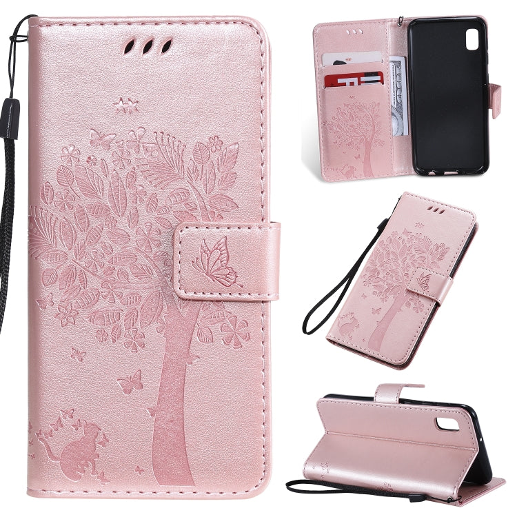 Tree & Cat Pattern Pressed Printing Horizontal Flip PU Leather Case with Holder & Card Slots & Wallet & Lanyard, Series 6 My Store