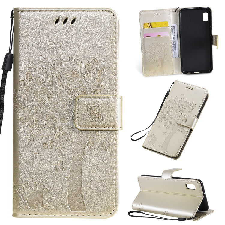 Tree & Cat Pattern Pressed Printing Horizontal Flip PU Leather Case with Holder & Card Slots & Wallet & Lanyard, Series 6 My Store