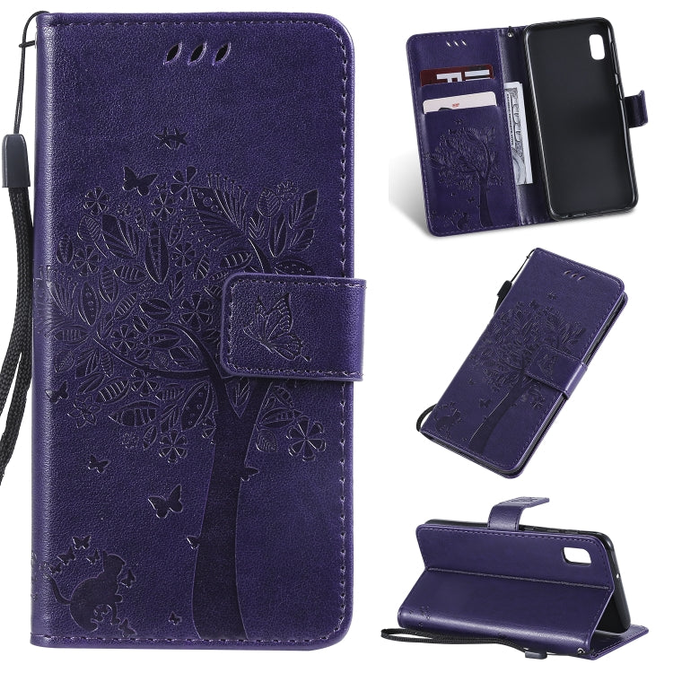 Tree & Cat Pattern Pressed Printing Horizontal Flip PU Leather Case with Holder & Card Slots & Wallet & Lanyard, Series 6 My Store