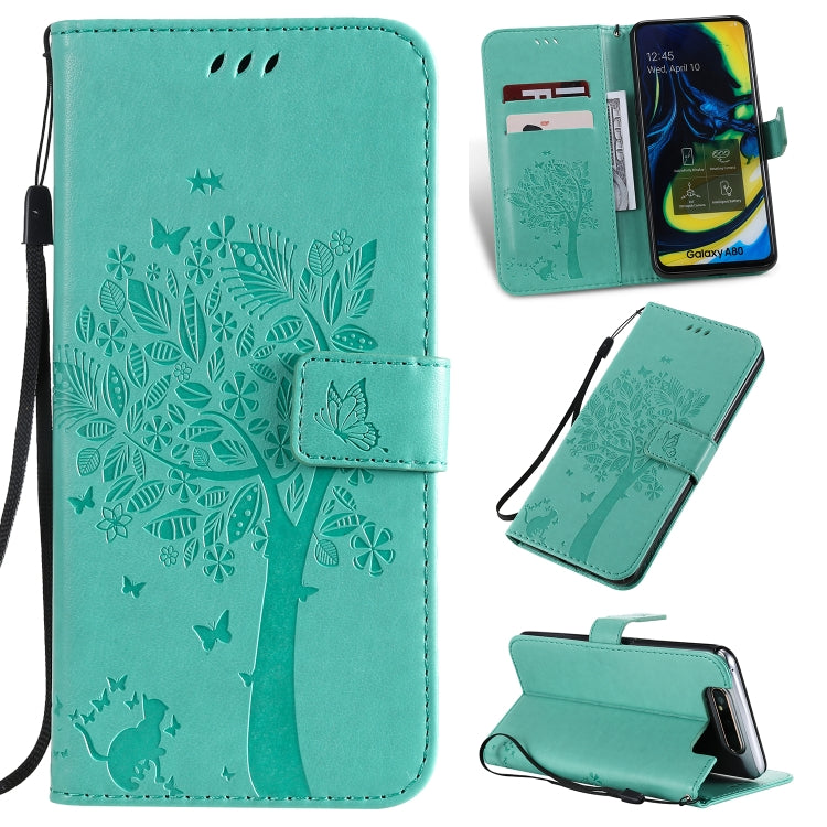 Tree & Cat Pattern Pressed Printing Horizontal Flip PU Leather Case with Holder & Card Slots & Wallet & Lanyard, Series 2 My Store