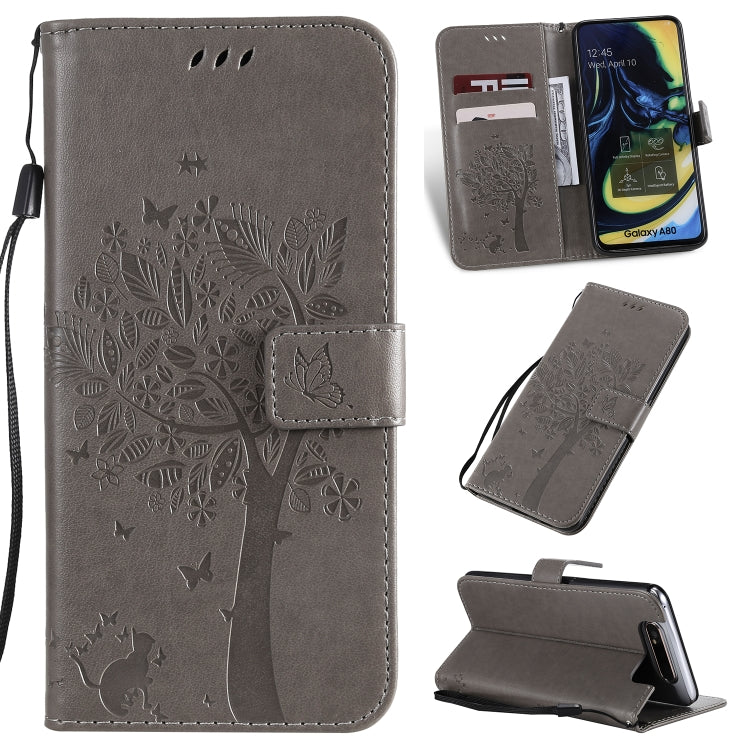 Tree & Cat Pattern Pressed Printing Horizontal Flip PU Leather Case with Holder & Card Slots & Wallet & Lanyard, Series 2 My Store